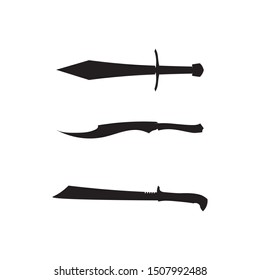 blade and sword vector symbol black 

