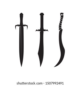blade and sword vector symbol black 
