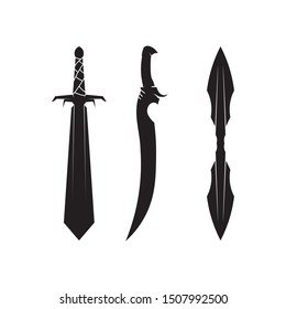 blade and sword vector symbol black 
