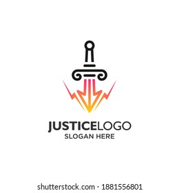 Blade and thunders for law logo design template	