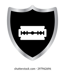 blade - vector icon on a black shield