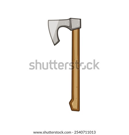 blade viking axe cartoon. handle iron, wood craftsmanship, replica artifact blade viking axe sign. isolated symbol vector illustration