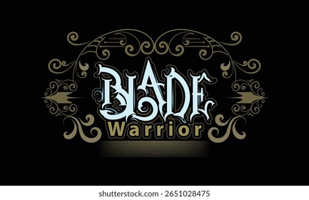 Diseño de estilo personalizado con letras BLADE WARRIOR