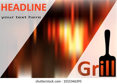 Blade with word grill and text grill art logo menu