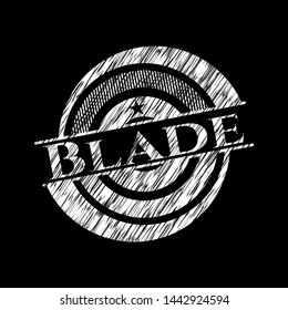 Blade written on a blackboard. Vector Illustration. Detailed.