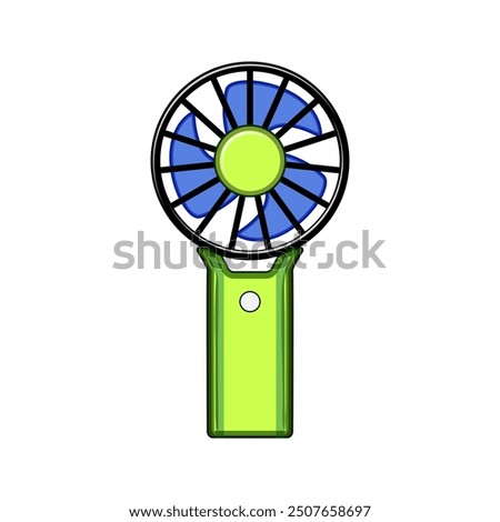 bladeless hand electric fan cartoon. held quiet, lightweight adjustable, personal desk bladeless hand electric fan sign. isolated symbol vector illustration