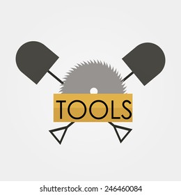 blades and cutting disc on white background
