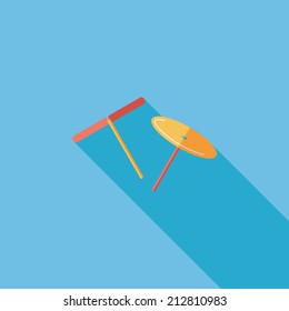 blades propeller toy flat icon with long shadow