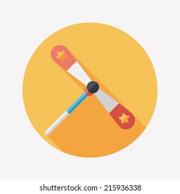 blades propeller toy flat icon with long shadow