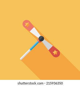 blades propeller toy flat icon with long shadow