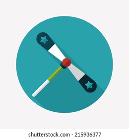 blades propeller toy flat icon with long shadow