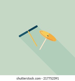 blades propeller toy flat icon with long shadow