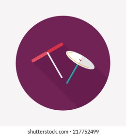 blades propeller toy flat icon with long shadow