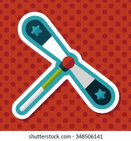 blades propeller toy flat icon with long shadow