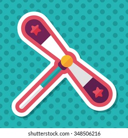 blades propeller toy flat icon with long shadow