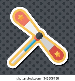 blades propeller toy flat icon with long shadow