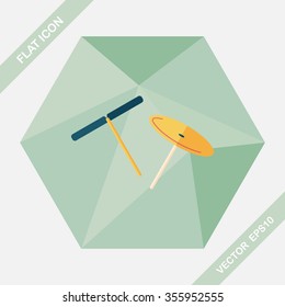 blades propeller toy flat icon with long shadow