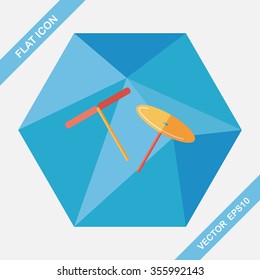 blades propeller toy flat icon with long shadow