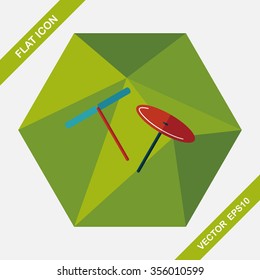 blades propeller toy flat icon with long shadow