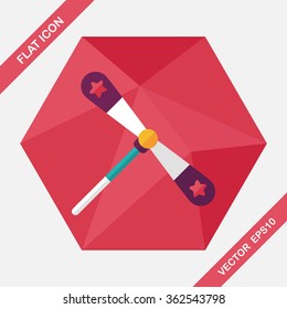 blades propeller toy flat icon with long shadow
