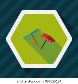 blades propeller toy flat icon with long shadow