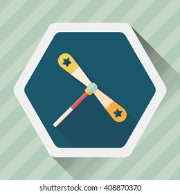 blades propeller toy flat icon with long shadow