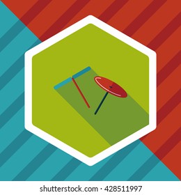 blades propeller toy flat icon with long shadow