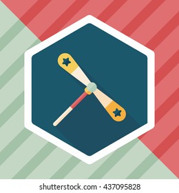 blades propeller toy flat icon with long shadow