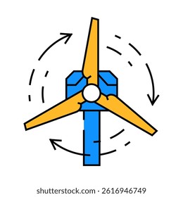 blades rotation wind turbine line icon vector. blades rotation wind turbine sign. isolated symbol illustration