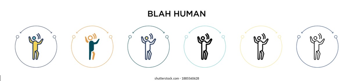 Blah human icon in filled, thin line, outline and stroke style. Vector illustration of two colored and black blah human vector icons designs can be used for mobile, ui, web