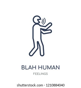blah human icon. blah human linear symbol design from Feelings collection. Simple outline element vector illustration on white background.