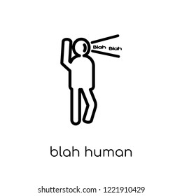blah human icon. Trendy modern flat linear vector blah human icon on white background from thin line Feelings collection, editable outline stroke vector illustration