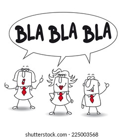 blah. Those persons are speaking but their conversations are boring and without meaningful content