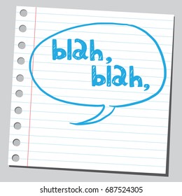 Blah,blah,blah words in speech bubble