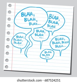 Blah,blah,blah words in speech bubbles