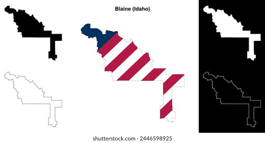 Blaine County (Idaho) outline map set