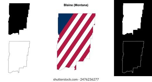 Blaine County (Montana) outline map set