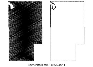Blaine County, Oklahoma State (U.S. county, United States of America) map vector illustration, scribble sketch Blaine map