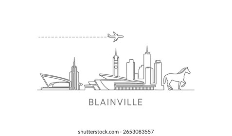 Blainville Canada skyline outline Minimalist City