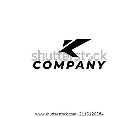 blak Letter K flying eagle logo design concept. Vector illustration