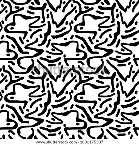 Blak and white hand drawn pattern