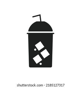 blakc soda drink icon on white background.