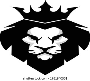 cara de león blanco y negro