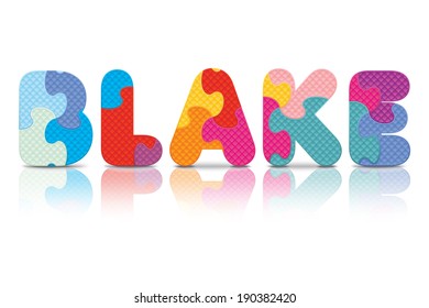 BLAKE mit Alphabet-Puzzle - Vektorgrafik