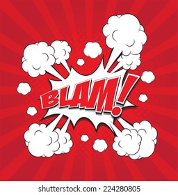 BLAM! comic wording sound effect set design for comic background, comic strip