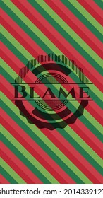 Blame christmas colors emblem. Vector Illustration. Detailed. 