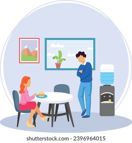 Blame Magnet or Office Politics vector icon design, corporate well being symbol Sedentary lifestyle sign self serving behaviors stock illustration, Procrastinator and Victim employees together concept