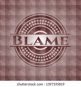 Blame red polygonal badge. Seamless.