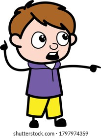 Blaming Boy Cartoon Vector Character Design Illustration