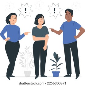Blaming concept illustration vector design